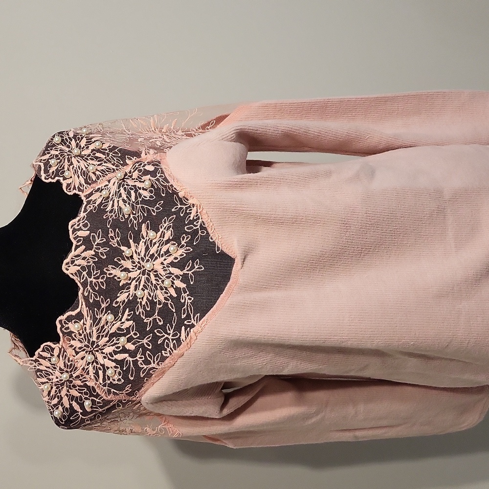 Nora Cora ladies lace & pearl sweater